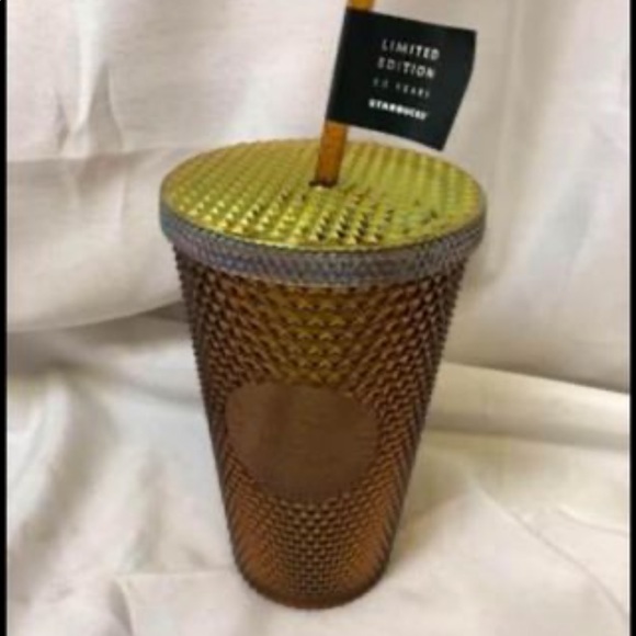 Starbucks Tumbler 50th Anniversary Gold Studded 16oz Iridescent Limited Edition